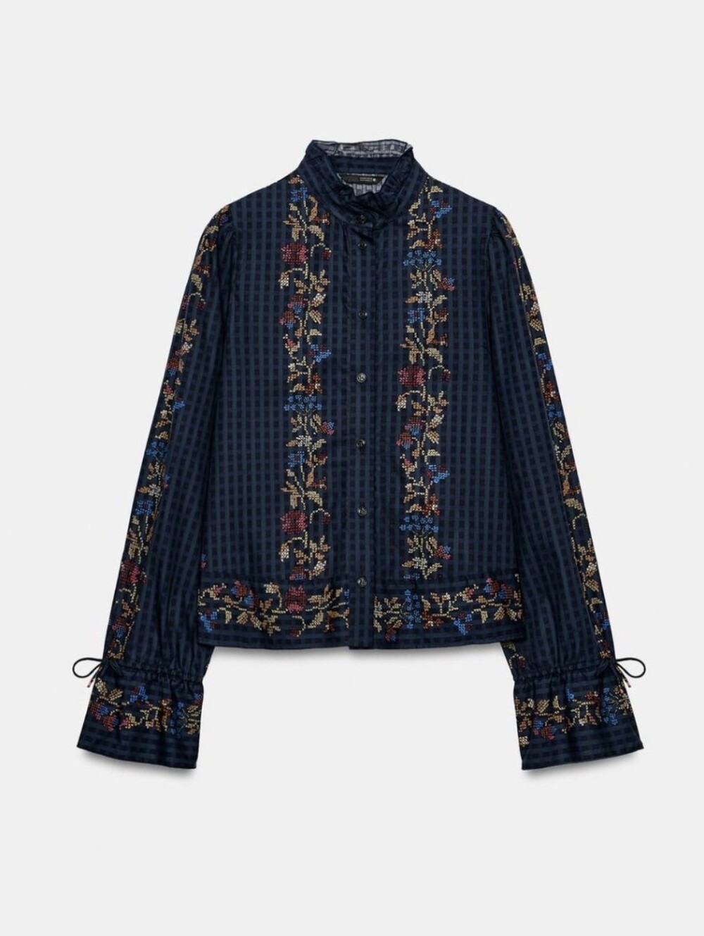 ZARA RUFFLE PRINT BLOUSE - Picture 6 of 8